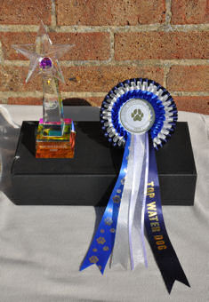 The Top Water Dog trophy and rosette
